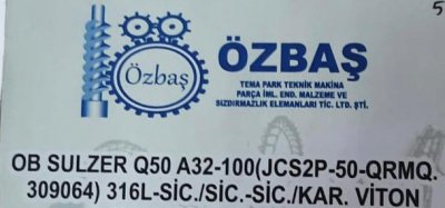 OB SULZER Q50 KARTUŞ SALMASTRA